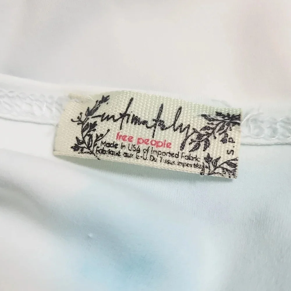 Free People Truth Or Square Custom Tie Dye Clouds Bodysuit White Basic